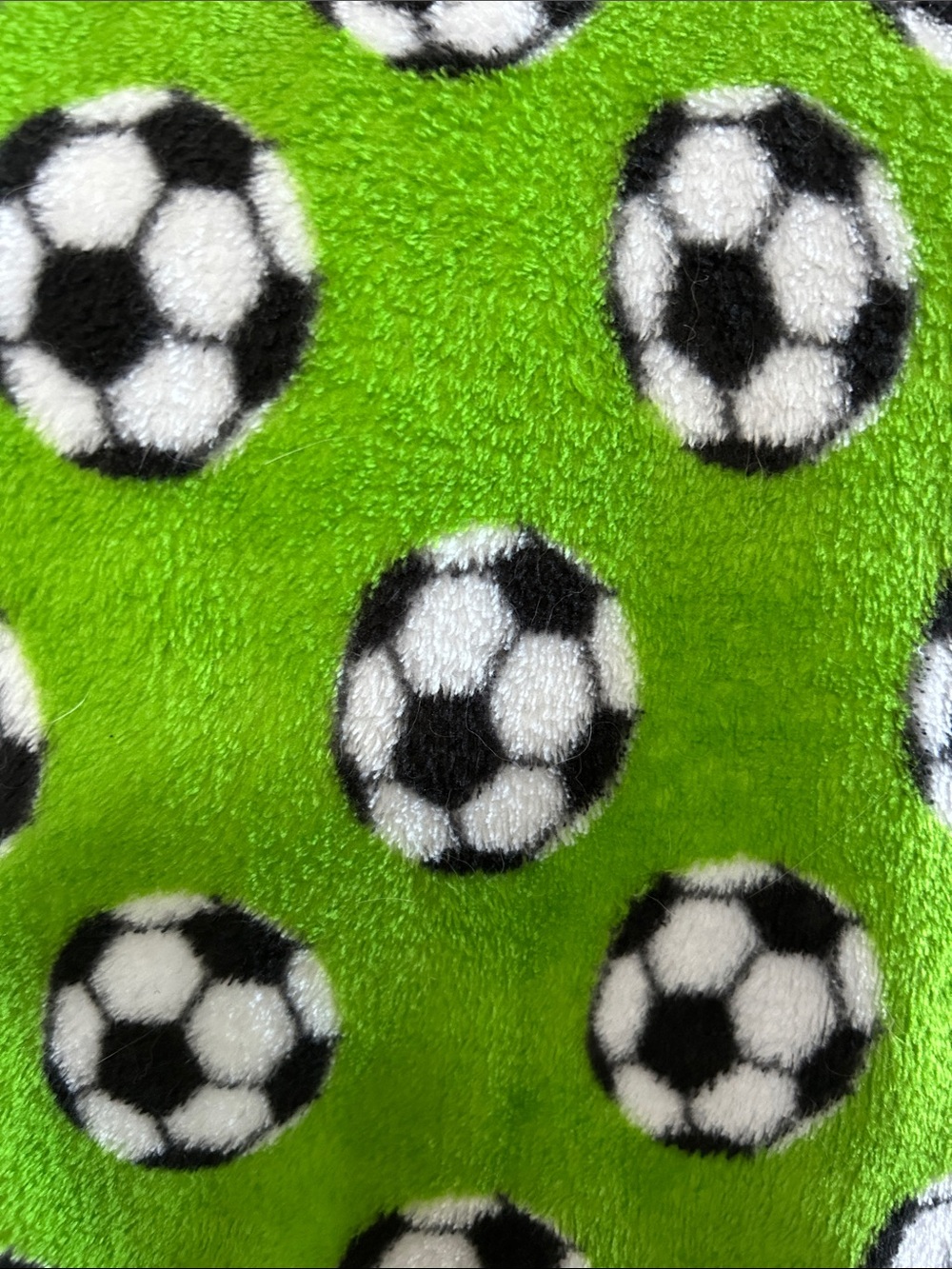Plush Soccer Print Kids Blanket - Green image 2